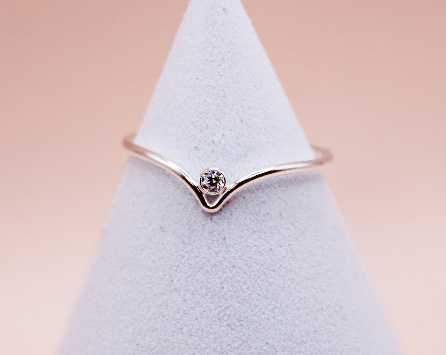 Cubic Zirconia Chevron Ring