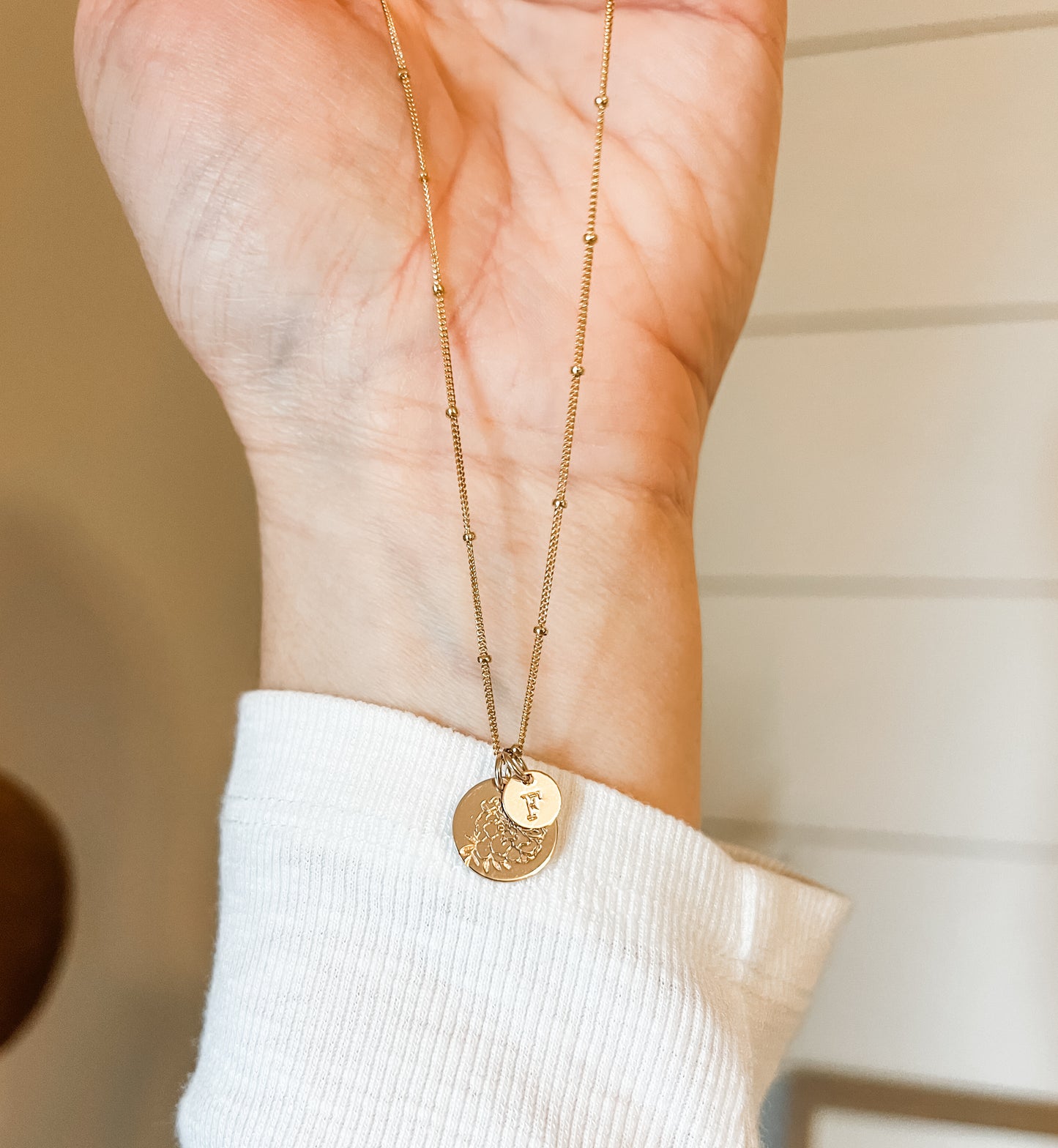 Large Birth Flower Necklace