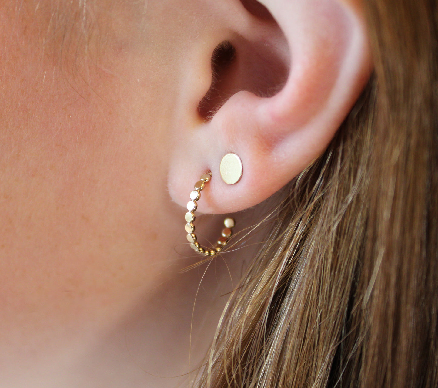 Dot Huggie Earrings