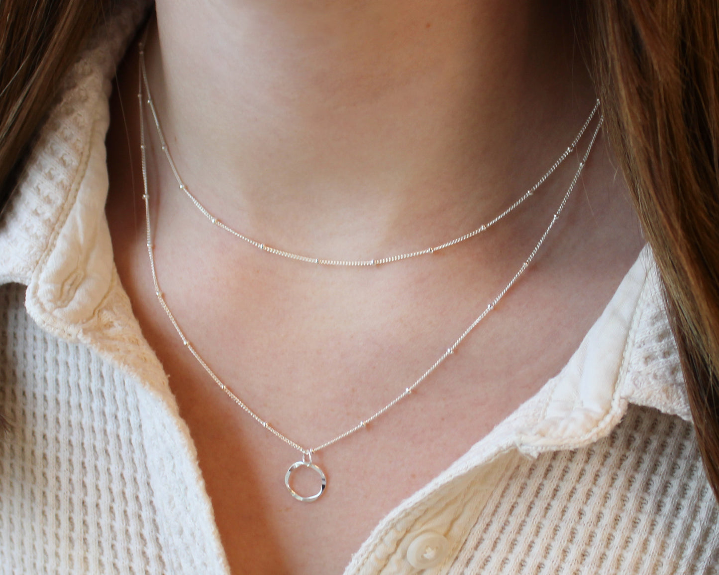 Sterling Silver Satellite Necklace