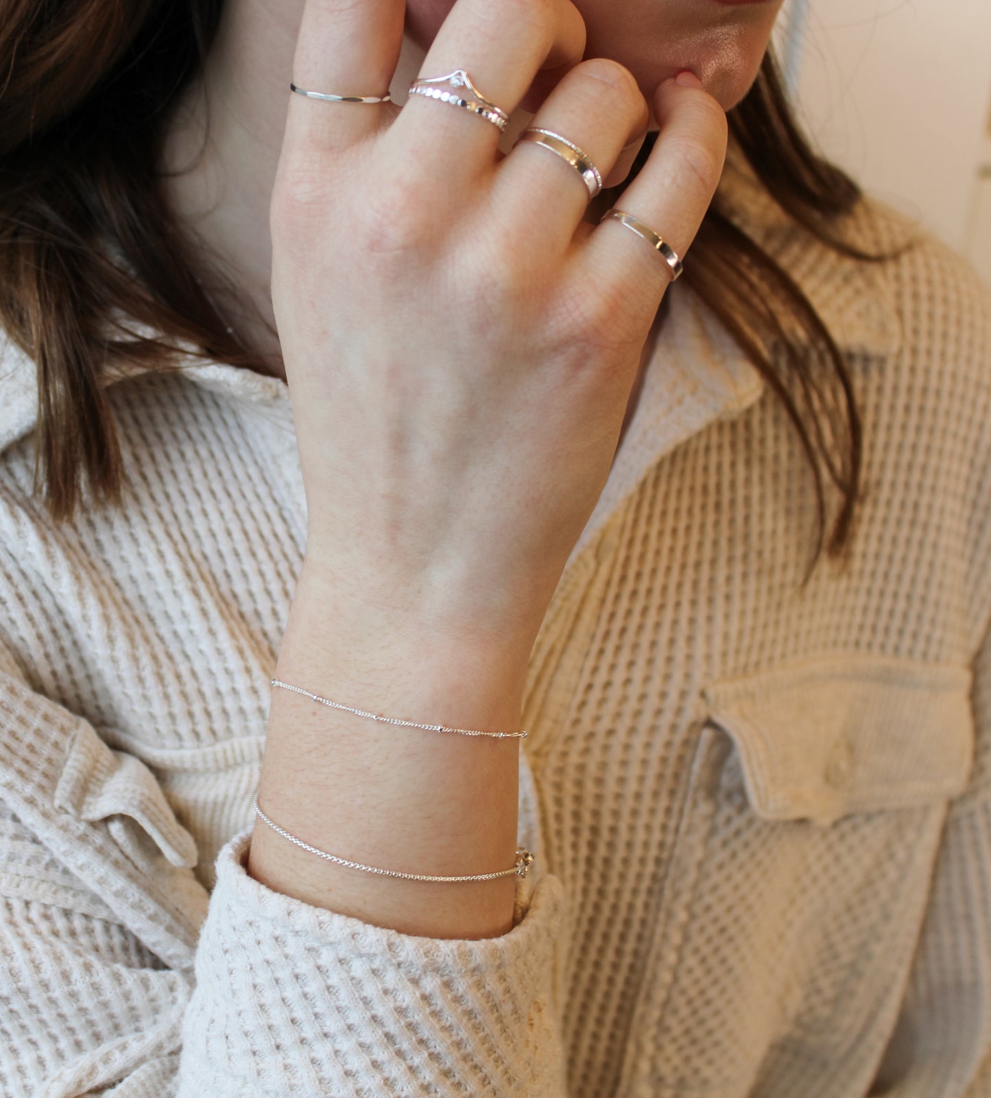 Sterling Silver Box Chain Bracelet