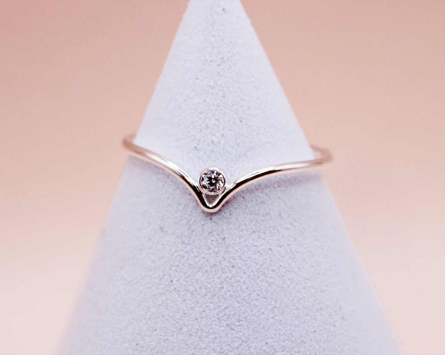 Cubic Zirconia Chevron Ring