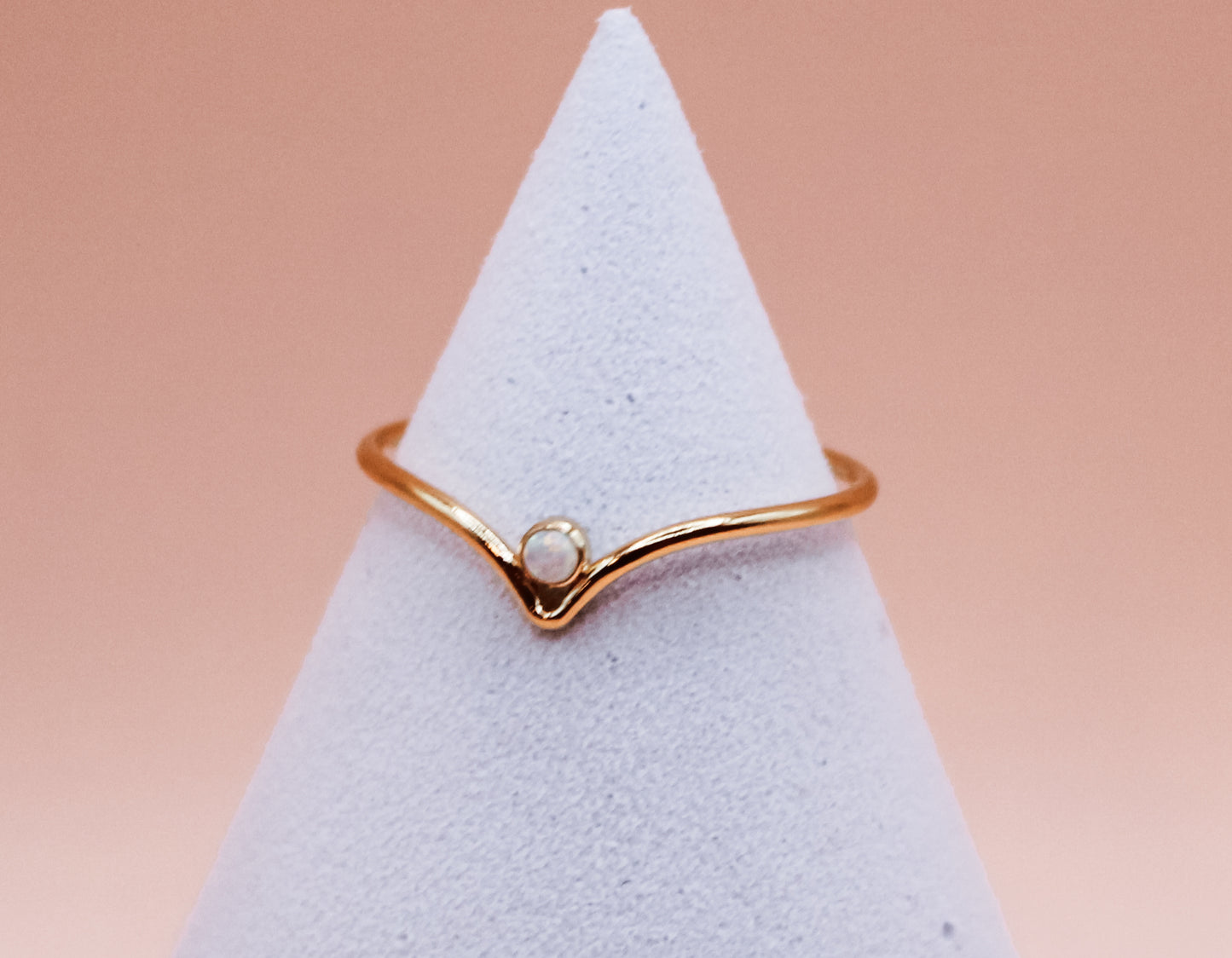 Opal Chevron Ring